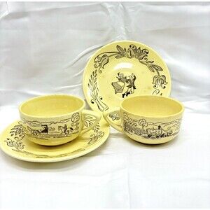 Vintage Bucks County by Royal China  Coffee Tea Mug Cup with Saucers made in USA